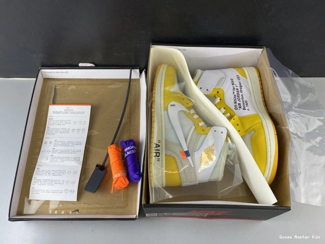 Powder Air NRG AQ0818-149 White Dark 1 Off-White Jordan x Yellow-Cone 0817